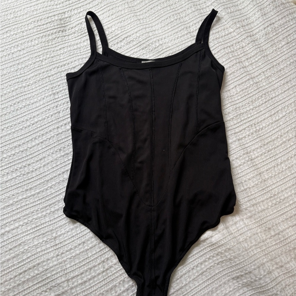 Free People Black Bodysuit